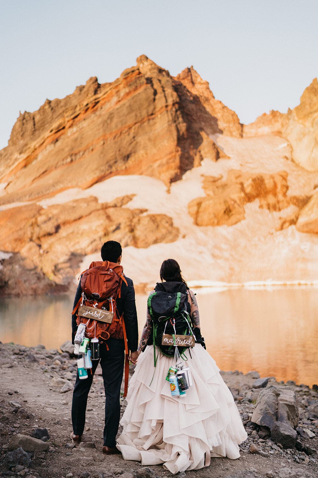 Oregon Elopement Photographer with Couple Backpacking